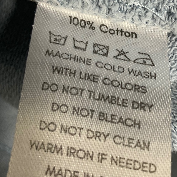 Eubi Avocado Patch Lounge Sweat Shorts Blue Size Small Cotton Zip Pockets - Picture 9 of 9